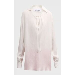 CALLAS MILANO Misia Metallic Fleck High-Low Silk Blouse NWT Size 36/0 US